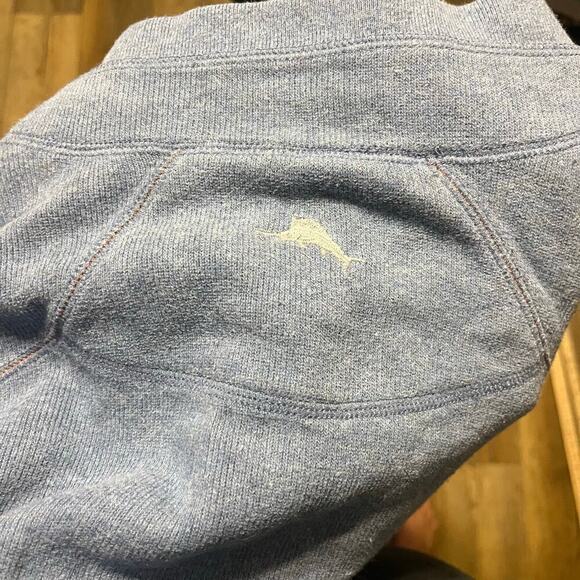 Tommy Bahama Pullover Half Zip Sweatshirt 100% Cotton 3XL Heather Blue Preppy - Picture 6 of 7